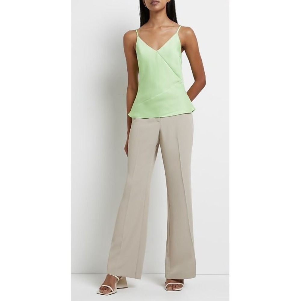 River Island Women's Satin Adjustable Strap Cami Tank Top in Green Size 6US/10UK